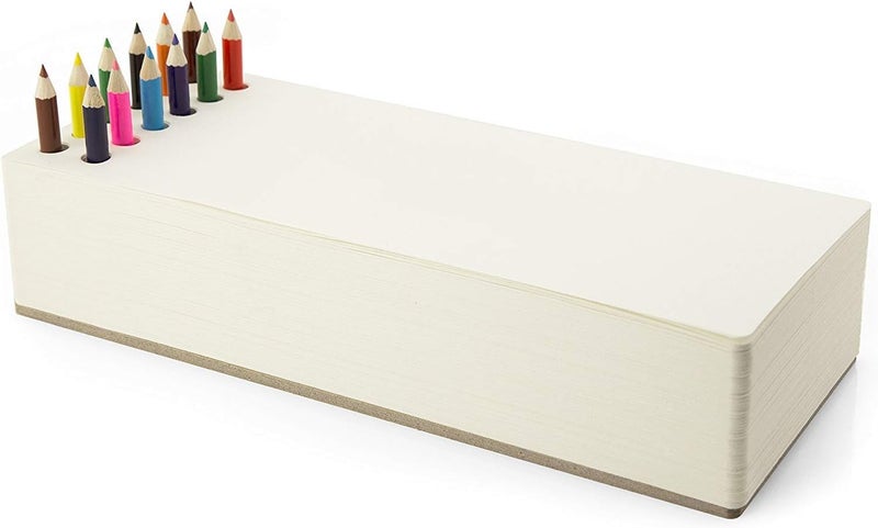 Three by Three Seattle jOTBLOCK Rectangular Chunky Sketchpad: with 12 Colored Pencils for Memos, Notes, Drawings, Letters & Office (380 Sheets) - Image 1